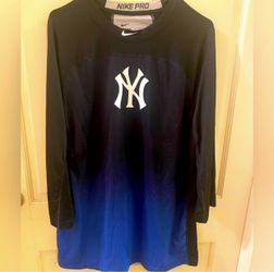 NEW Nike Pro Black Shirt with White New York Yankees Logo