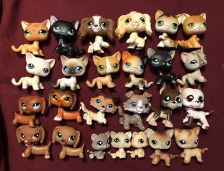 Littlest Pet Shop LPS Shorthair cat,dog,Daschound,collie, Daschound,cocker spaniel,kittens Great Dane