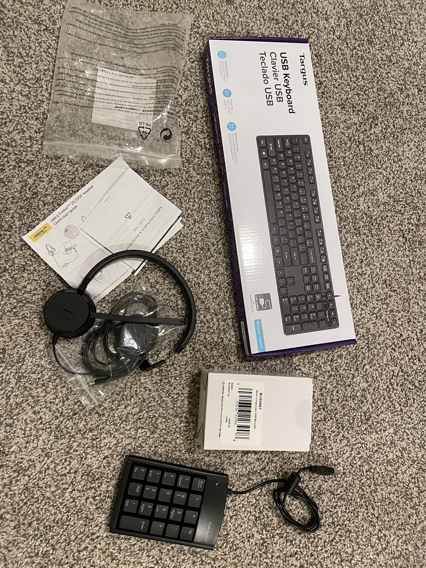 Keyboard Keypad Mouse Headset Bundle