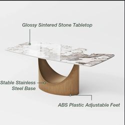 Modern Dining Table with Pedestal Base  4 Chairs