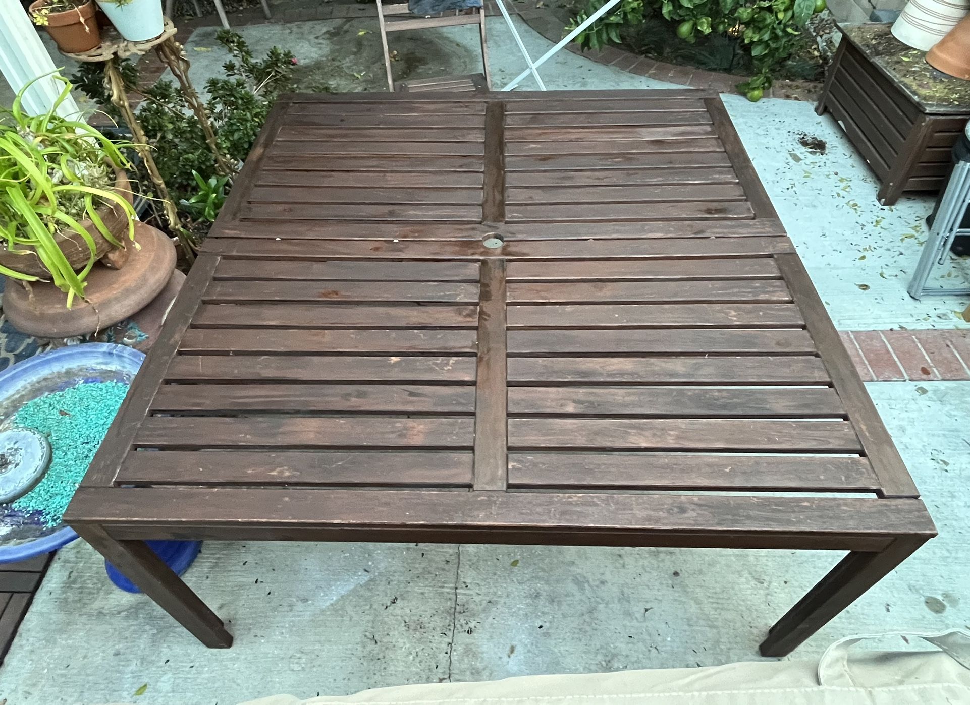 Outdoor Wood Table, 55” x 55”