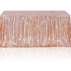 Tablecloth 50×80 Inch Rectangle Sequin Fabric Table Cover Overlay for Birthday Christmas Wedding Party Holiday Baby Shower Cake Table Decoration