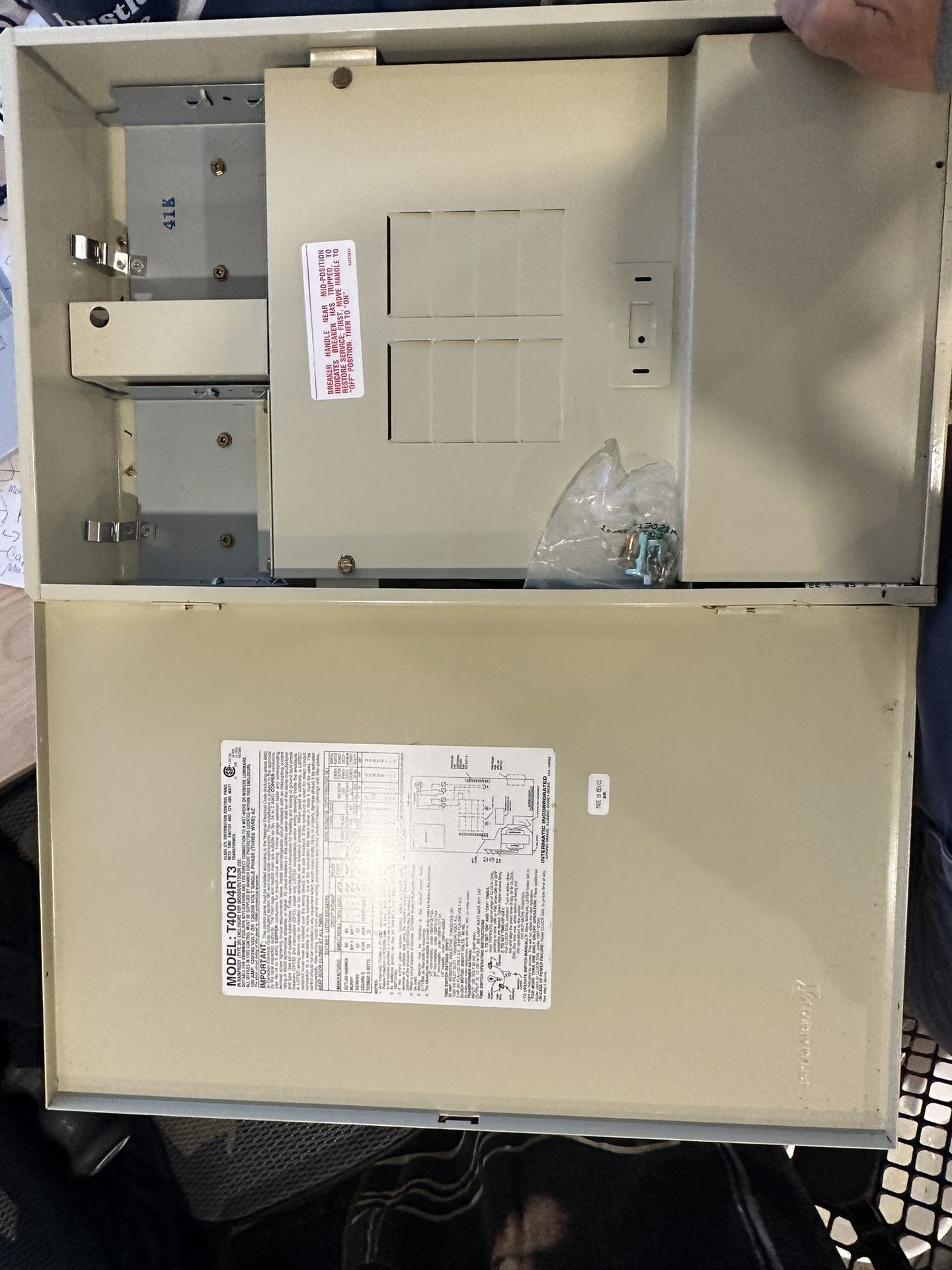 Intermatic T40004RT3 Transformer load Center