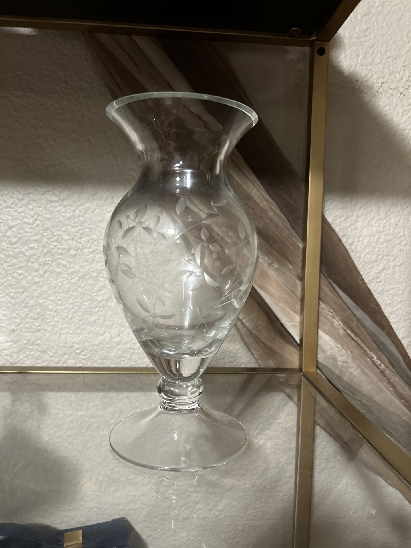 Lenox Frosted Bouquet Ginger Vase . Romanian Crystal