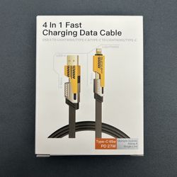 65W 4-in-1 USB C Cable Lightning Cable 