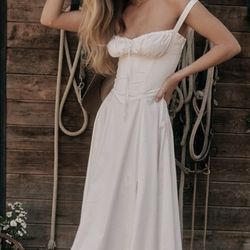House Of CB CARMEN WHITE BUSTIER SUNDRESS NWOT