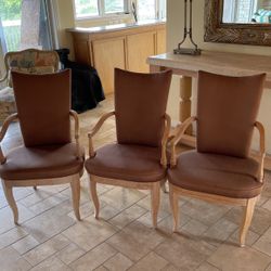 Set Of 3 Brown Chairs