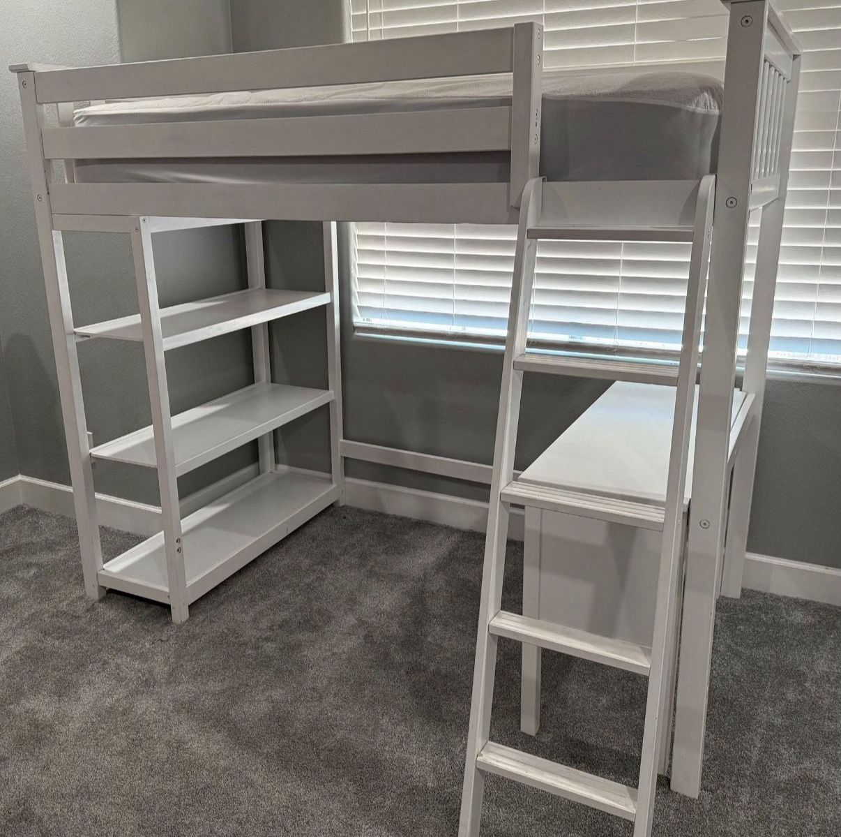 White Twin Sized Loft Bed