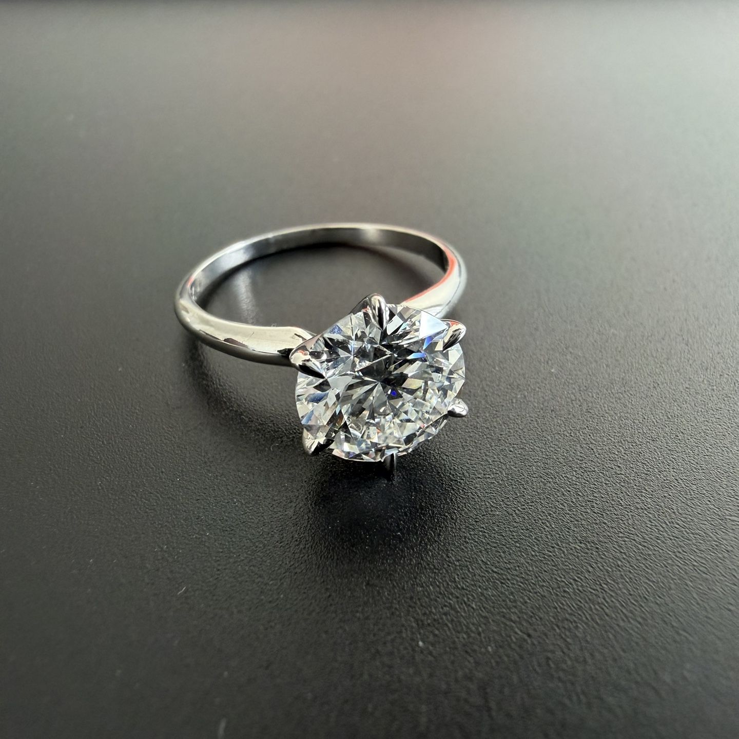 IGI Certified 3.00 CT E VS1 Round Cut Lab Grown Diamond Engagement Ring ...