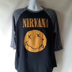 Nirvana men's black/gray long sleeve t-shirt size XL 