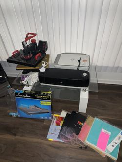 Heat presser Hp printer (need ink) Cricut Explore Air 2 Heat transfer vinyl  Trimmer