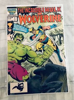 Marvel comics. 1986 The Incredible Hulk and wolverine 1 First print Adult owned purchased for collecting