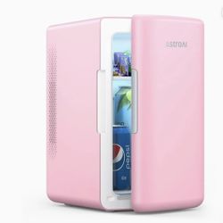 AstroAI Mini Fridge, 6 Liter/8 Cans Makeup Skincare Fridge 110V AC/ 12V DC Portable Thermoelectric Cooler and Warmer Little Tiny Fridge for Bedroom, B