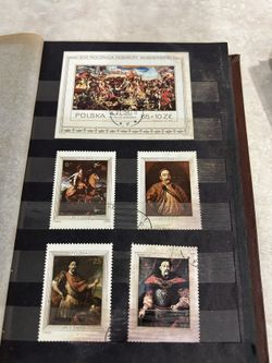 Vintage Polish Stamp Collection 3 Books