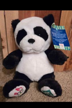 New Build a Bear Buddies Panda Plush 8" Black White USA Olympics Embassy Suites 2008
