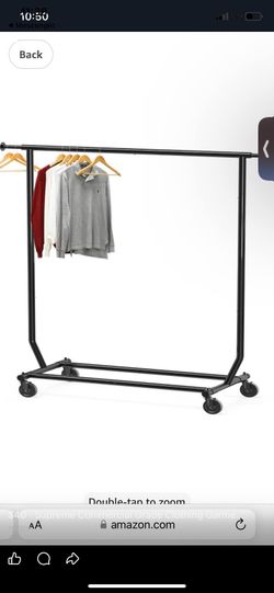 Supreme Commercial Grade Clothing Garment Rack, Holds Up to 250 lbs, 50 to 75 Inches retails $80
