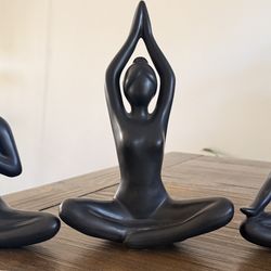 Yoga Statues 7” , 9 1/2” , 7” Order As Pictured