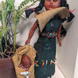 Vintage 80's Native American Doll