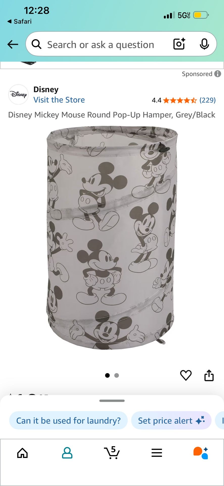 Mickey Mouse Kids Laundry Basket