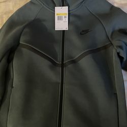 Nike Tech Fleece Full Zip Hoodie Green Men's Sz S NEW
