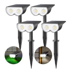 Solar Lights Outdoor Waterproof, 16 LEDs IP67 Spot Lights Outdoor, Auto On/Of...