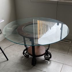 Large Round Glass Coffee Table 