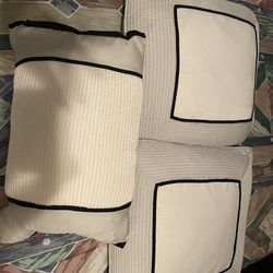 Set Of Black And White Down Pillows 