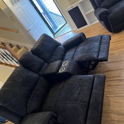 Black Couch Set And Chair All Recliners 