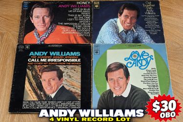 Andy Williams Vintage Vinyl Record Lot – 4 LPs – $30 OBO