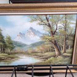 Framed Painting  Mountain View  45 X 32in