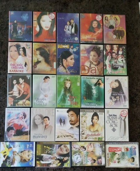 Lot of 24 Vintage Vietnamese Singer Karaoke Music Video DVDs