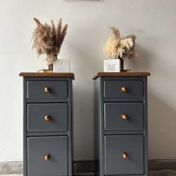 Pair Of Nightstands, Bedside Tables 