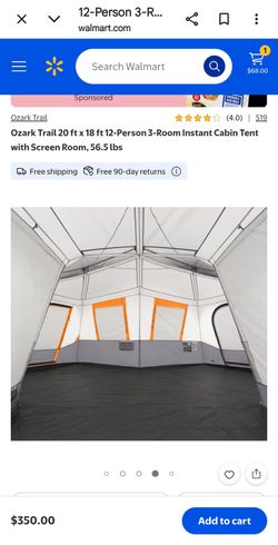 Ozark trial 12ftx18ft 12 person 3-room instant tent new