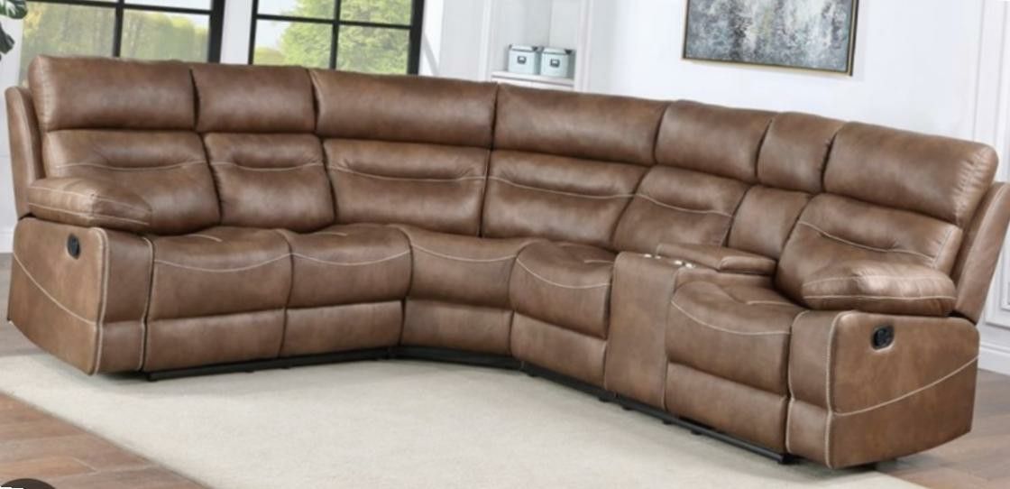 Beautiful Brown Reclining Sectional - Never Used