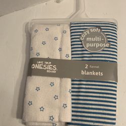 Gerber Baby 100% Cotton 2 Flannel Multi- Purpose Receiving Blankets 30”x30” Blue