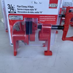 BESSEY BPC-H34 3/4-Inch H Style Pipe Clamp, red (Pack of 4)