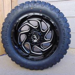 4 Brand New LT 33 12.50 20 Ironman Tires &  20X10 Motiv Off Black & Milled 6 Lug Rims *-19MM Offset*