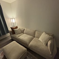Couch With Ottoman Like New