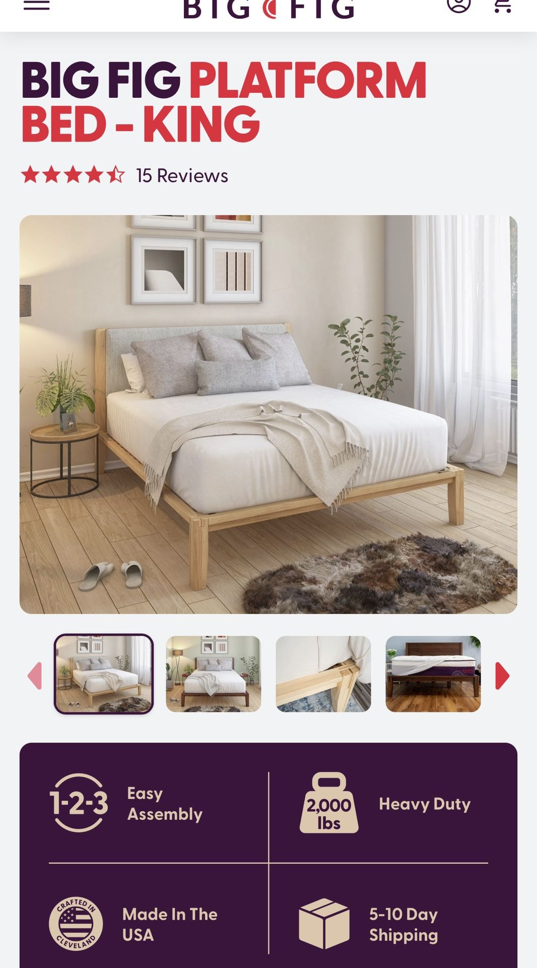 King Bed Frame - Big Fig