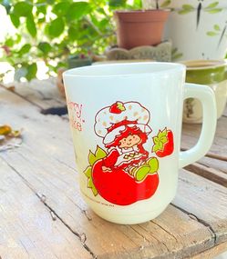 Strawberry Shortcake Milk glass mug