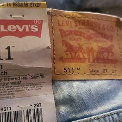 Levi 511..size 27x27...fits Youth..brand New!..acid Wash