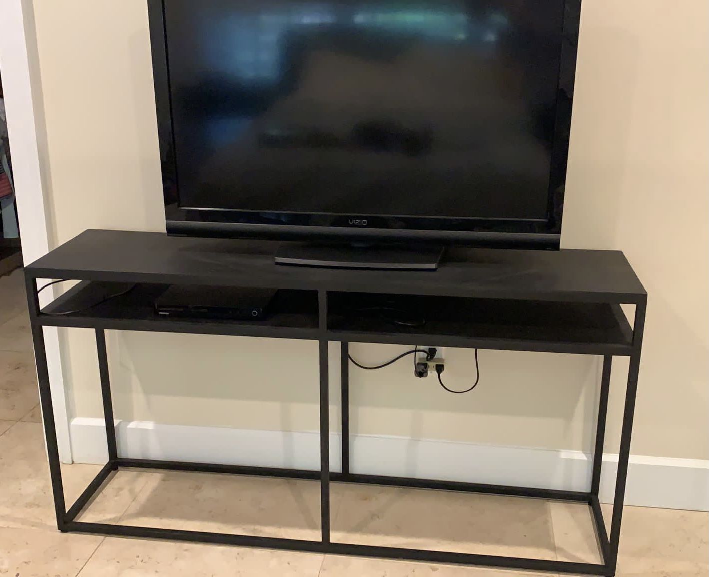 Metal Black Table/Console/Media  (TV Not Inckuded)