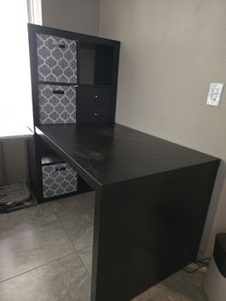 IKEA KALLAX Desk / Workstation with Storage – $75