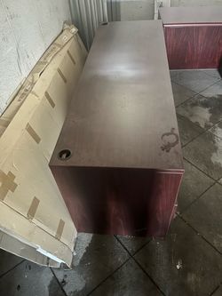 Mahogany Office Desk with Cable Grommets