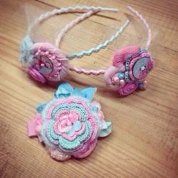 Handmade headband and brooch