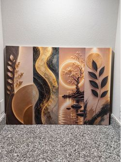 Set de 4 Canvas Moderno Luxury / 10x30 inch