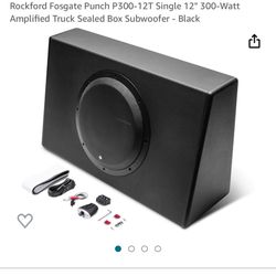 Rockford Fosgate Punch P300-12T Single 12" 300-Watt Amplified Truck Sealed Box Subwoofer - Black