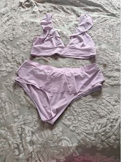 Lavender Ruffle Two-Piece Bikini Set