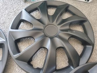 17" matt black hubcaps