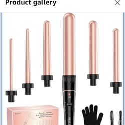 Long Barrel Curling Iron Wand Set, BESTOPE PRO 6 in 1 Curling Wand Set with Ceramic Barrel for Long/Medium Hair, 0.35"-1.25" Interchangeable Hair Wand